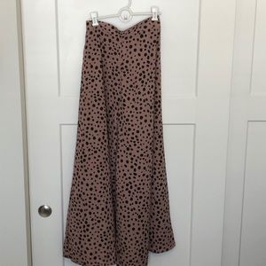 Speckled print high rise wide leg pant
